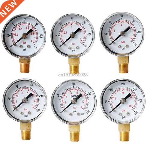 Pressure Gauge 40mm 1/8 BSPT Rear Back 15-300 PSI & Bar