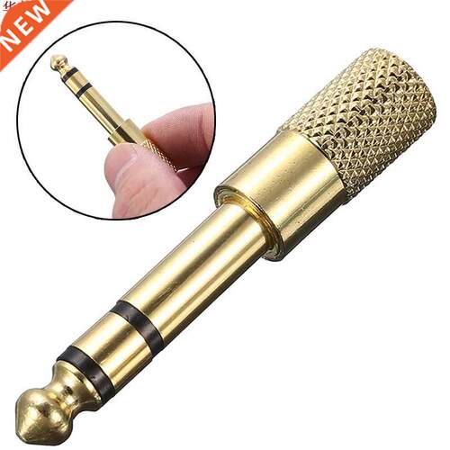 2pcs Gold Plated Jack 6.35mm 3 Pole Stereo Male Plug to 3.5m