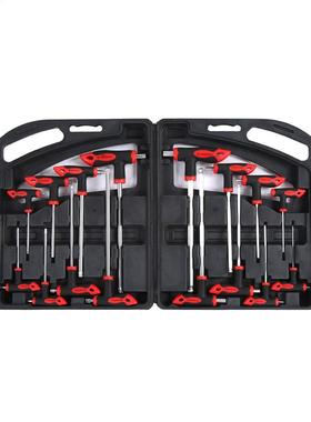16 pcs CR-V T-Handle Ball End Hex Key Wrench Set & T-Han