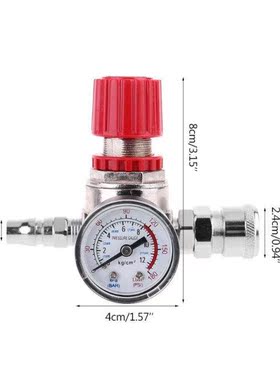 Pressure Regulator Switch Valve Gauge w Male/Female Connecto