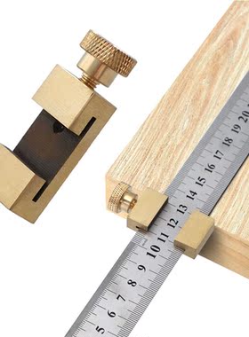 0-300mm Brass Steel Ruler Positioning Block Woodworking Line