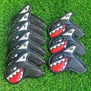 9Pcs PU Golf Iron Protection Cover Shark Golf Club Headcover
