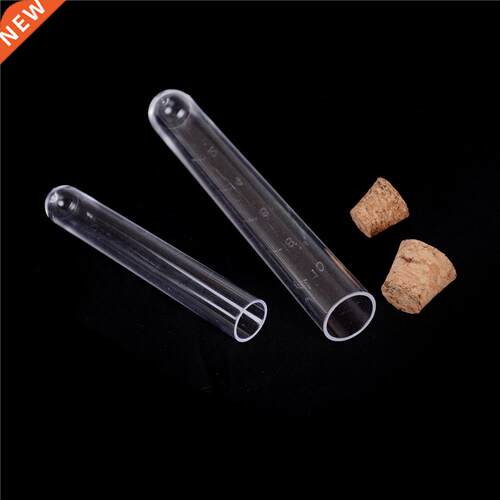 10pcs 13*78mm Plastic Test Tube With Cork Clear Like Glass,