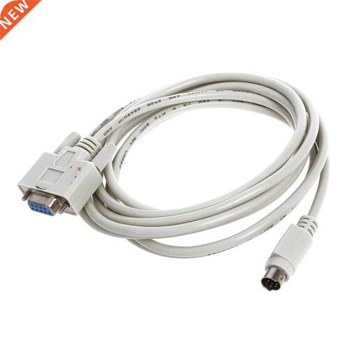 DB9P to 8P Mini Din RS232 Download Cable White 8.2 Ft for PL