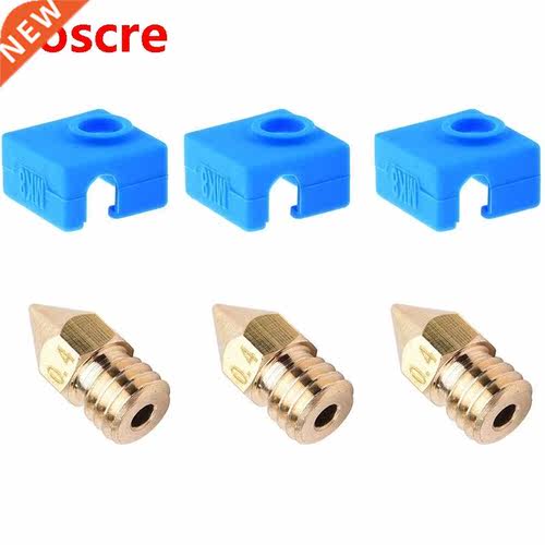 3PCS 3D Printer Heater Block Silicone Cover + 3 PCS MK8 0.4m