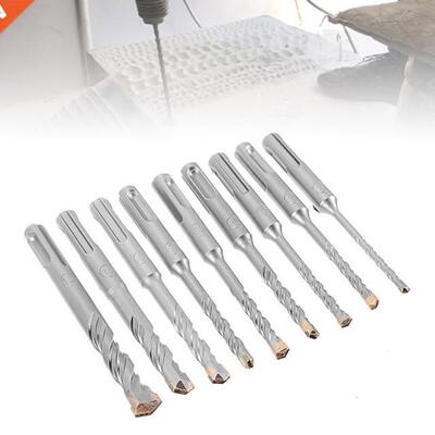 9pcs Double Flutes SDS S4 Electric Hammer Drill Bits 4-12mm