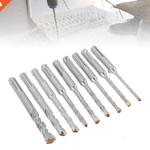 9pcs Double Flutes SDS S4 Electric Hammer Drill Bits 4-12mm