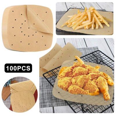 100pcs 8.5Inch Air Fryer Liners Square Steamer Mat Air Fryer