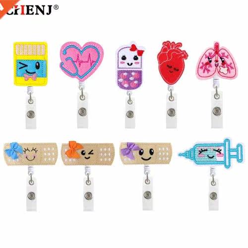 1PCS 360° Cute Retractable Nurse Badge Reel Clip Badge H