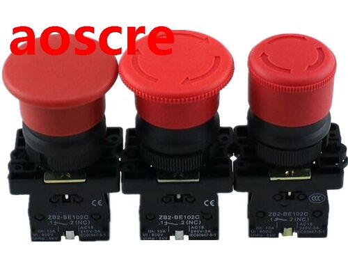 22mm NC N/C Emergency Stop Button Red Mushroom Emergency Sto