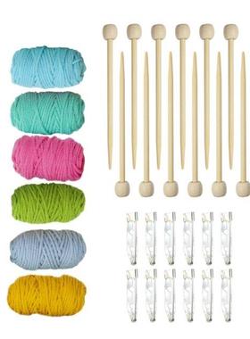 Bamboo Knitting Needles Set Knitting Positioning Needle Kit