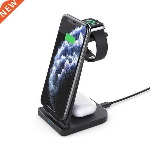 15W 3 In 1 Wireless Fast Charger Stand Dock Station for IPho