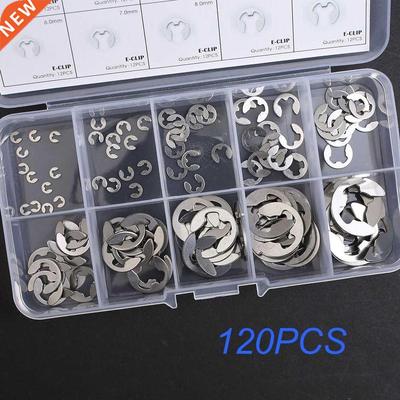 120PCS 04 Stainless Steel E Clip Washer Assortment Kit Circ