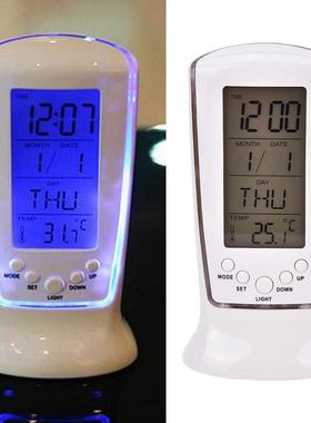Blue Backlight Digital Alarm Clock Electronic Desktop Clock