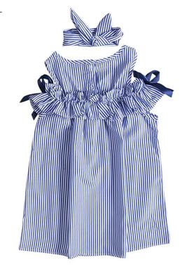 Pudcoco Toddler Kids Baby Girls Clothes Striped Off-shoulder
