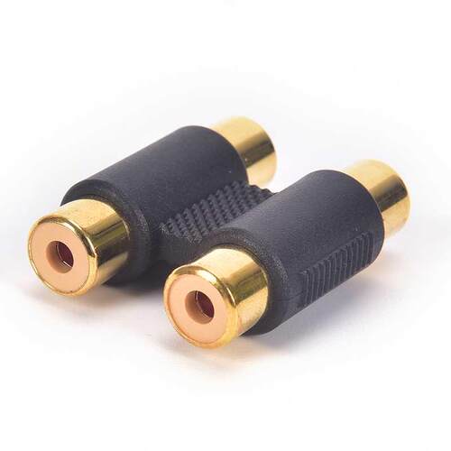 Double 2 Head RCA Female To Female Audio Connector Adaptor P