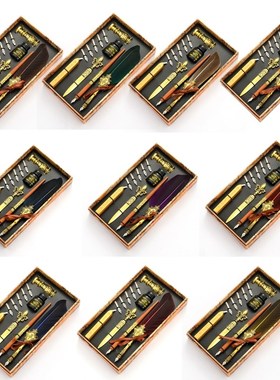 Calligraphy Quill Feather Dip Pen Fountain Writing Ink Nibs