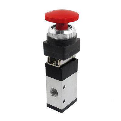 MV322EB 12mm Thread 3/2 Way Latching Red Mushroom Button Air