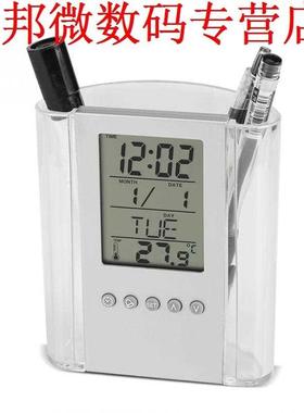 Pen Pencil Holder Desk Alarm Clock Calendar Timer(Not Batter