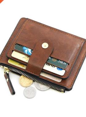 Small Fashion Credit ID Card Holder Slim Leather Wallet With