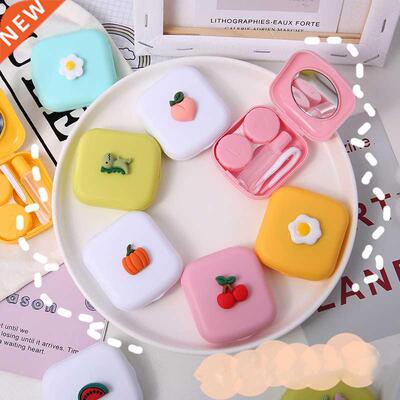 Candy Solid Color Women Portable Cute Contact Lenses Box Len