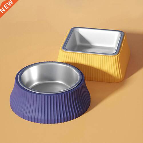 Stainless steel Pet Puppy Water Bowl Dish Anti Overturning D