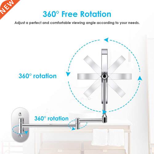 8 inch Bedroom or Bathroom Wall Mounted Makeup Mirror, 1X &a