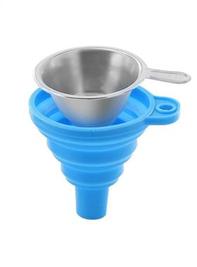 Funnel Portable Foldable Silica Gel Funnel Stainless Steel 3
