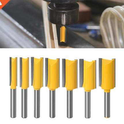 7pcs 1/4 inch Shank Straight Router Cutter Bit Single Double