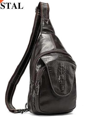 WESTAL Genuine Leather Bag men's chest bags male Sling B