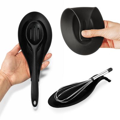 Silicone Heat Resistant Spoon Shelf Rest Utensil Spatula Hol