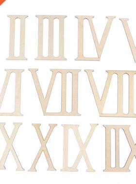 12Pcs/set 7cm Romn Digitl Wooden Clock ccessories Romn N