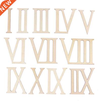 12Pcs/set 7cm Romn Digitl Wooden Clock ccessories Romn N