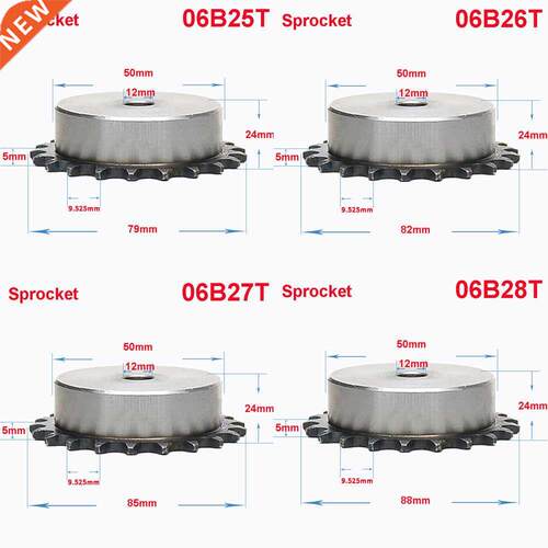 1Pcs 06B 25 Teeth To 40 Teeth Sprocket Wheel Chain Gear Indu