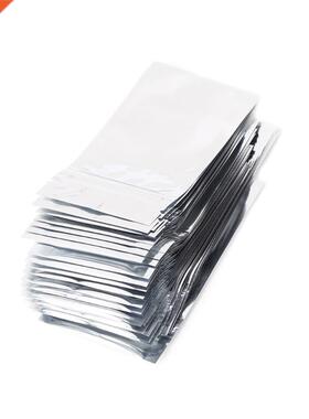 50 Pcs 7x13cm Silver Aluminum Foil Mylar Recloeable Ziplock