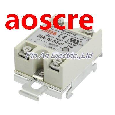 DIN Rail Mount Single Phase SSR-10DA-H Solid State Relay 10A