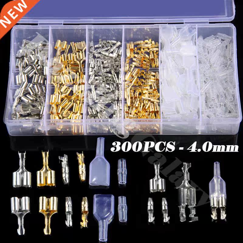 300Pcs/Box 4.0mm Brass Bullet Male Female Terminal Wire Conn