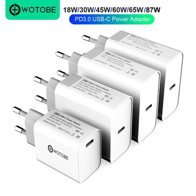 SB-C Power Adapter 18W 0W 45W 60W 65W 87W PD/QC.0 Charger