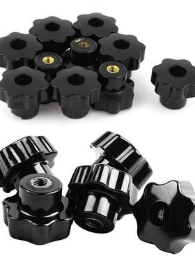 5 Pcs Black Star Grip Knobs, Female Thread Diameter 8Mm &amp