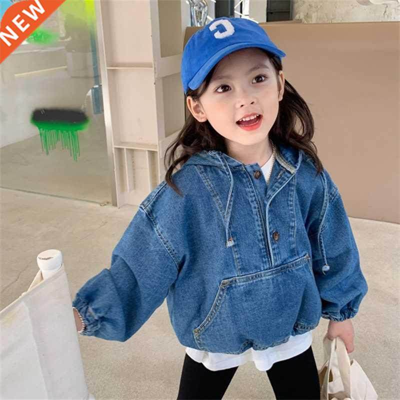 Girls Hooded Jeans Jackets New 2022 Spring Autumn Kids Long图片