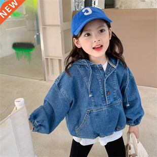 Girls Hooded Jeans Jackets New 2022 Spring Autumn Kids Long