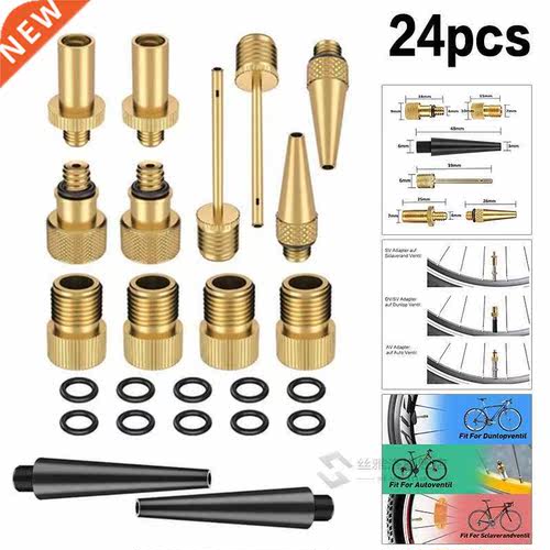 24pcs/Set Bicycle Valve SV AV DV Adapter Bicycle to Car Valv