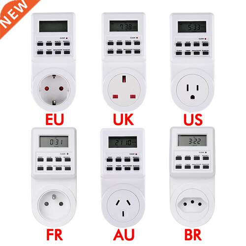 Electronic Digital Timer Switch Socket 24 Hour Cyclic EU UK