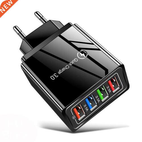 4 USB A Mobile Phone Charger Fast Charging Portable Wall Mo