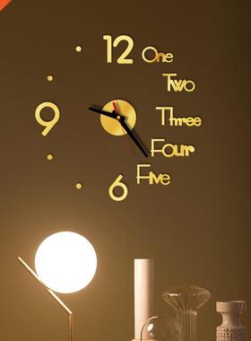 1PC  digital Wall Clock 3D Mirror Surface Sticker Silent