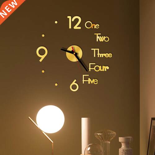 1PC  digital Wall Clock 3D Mirror Surface Sticker Silent