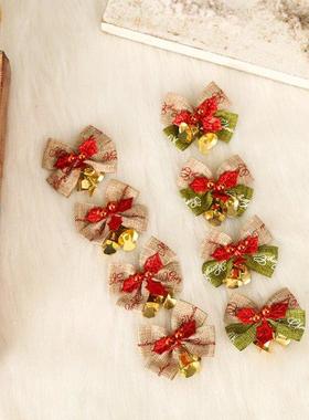 5pcs Christmas Tree Bows with Bell Bowknot Packages Gift Box