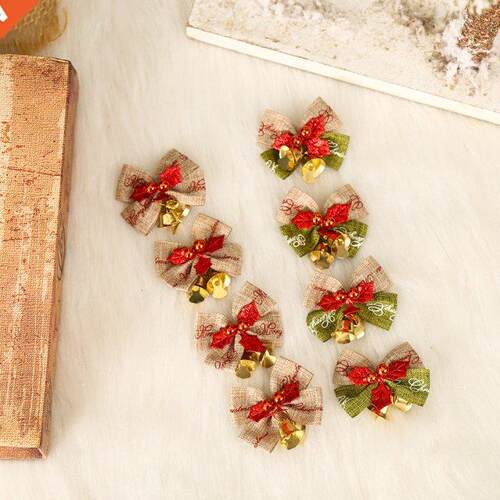 5pcs Christmas Tree Bows with Bell Bowknot Packages Gift Box