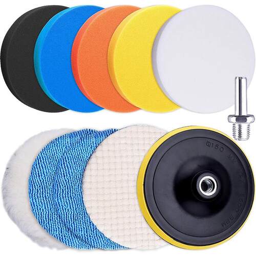 11 Pieces Polishing Pad 6 Inch Car Polishing Pad Kit Fo Po