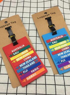 1Pc New Worldwide City Name PVC Luggage Tag Fashion Letters